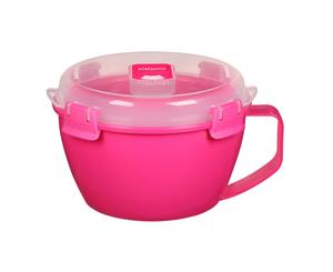 Sistema Pink Klip It Microwave Noodle Pasta Soup Bowl 940ml Lunch Snack BPA Free
