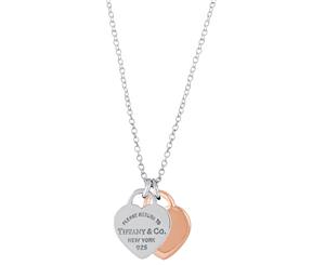 Tiffany & Co. Return To Tiffany Double Heart Pendant Necklace - Silver/Rose Gold