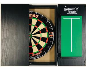 WINMAU PRO SFB Bristle Dart Board Set Black Cabinet with 6 Darts