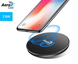Wireless Charger Premium Aluminum. Designed for Apple Wireless 7.5W/Android 10W Fast Charging. LED light - Grey- AeroCool Brand