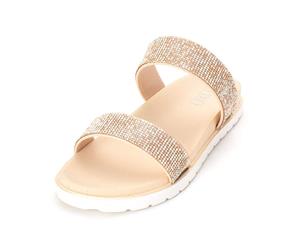 Xoxo Womens x0183511 Leather Open Toe Casual Slide Sandals