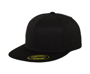 Yupoong Flexfit Unisex Premium 210 Fitted Flat Peak Cap (Pack Of 2) (Black) - RW6746