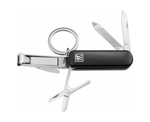 Zwilling Multitool Pocket Knife Stainless Steel Scissors Nail File Key Ring BLK