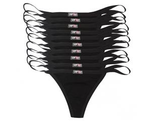 10 Black Pack XYXX Underwear Womens G String S M L XL XXL