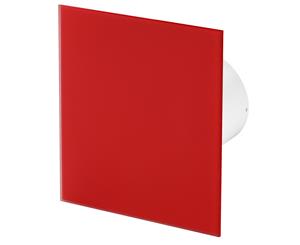 100mm Standard Extractor Fan Matte Red Glass Front Panel TRAX Wall Ceiling Ventilation