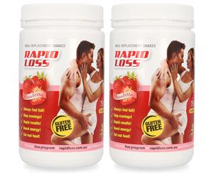 2 x Rapid Loss Meal Replacement Shake Strawberry 750g