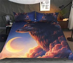 3D Night Wolf 218 Bed Pillowcases Quilt