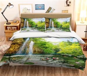 3D Waterfall River 218 Bed Pillowcases Quilt