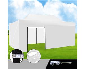 3x6m Gazebo Outdoor PopUp Tent Folding Marquee WHITE