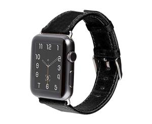 40mm38mm for Apple Watch Series 123 and 4 Genuine Leather Strap Black