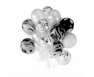 60pcs Silver Transparent Confetti Helium Balloons Agate Sequins Balloon Set Wedding Party