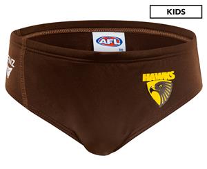AFL Boys' Hawthorn Racer Swimwear - Chocolate