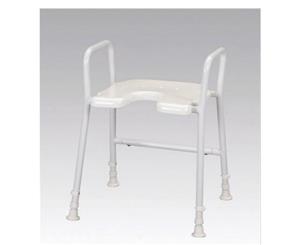 Aluminium Shower Stool Chair With Arms - Height Adjustable Bath Seat Max 130kg