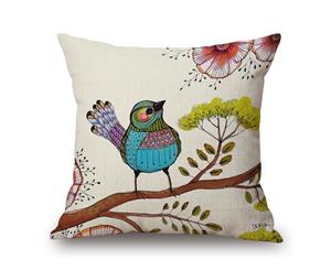 Art Bird Painting on Animal Cotton & linen Pillow Cover 88434