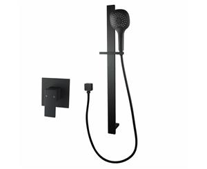 Bathroom Square Black Sliding Shower Rail with Wall Connector and Shower handheld with Mixer