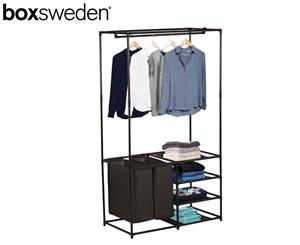 Box Sweden 4-Shelf Wardrobe Organiser w/ Laundry Bag