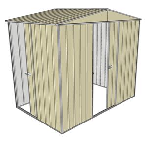 Build-a-Shed 2.3 x 1.5 x 2.3m Front Gable Two Single Sliding Door Narrow Shed - Cream