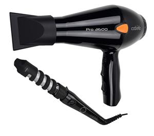 Cabello Pro 3600 Hair Dryer (Black) + Voluminous Hair Curler