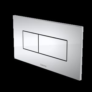 Caroma Satin Chrome Invisi Series II Rectangle Metal Dual Flush Plate And Buttons