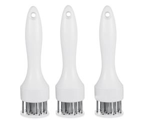 Catzon 3 Packs Meat Tenderizer Tool Profession Kitchen Gadgets Jacquard 21 Blades Stainless Meat Tenderizers-White