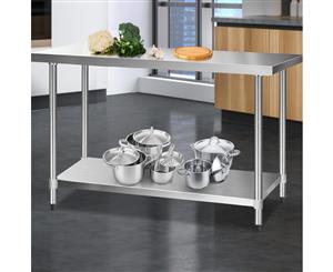 Cefito 1524x610mm Stainless Steel Kitchen Benches Work Bench Food Prep Table 430 Food Grade Stainless Steel