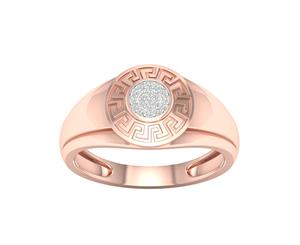 De Couer 9KT Rose Gold Diamond Cluster Men's Ring (1/20CT TDW H-I Color I2 Clarity)