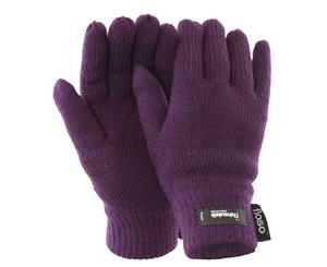 Floso Ladies/Womens Thinsulate Thermal Knitted Gloves (3M 40G) (Purple) - GL137