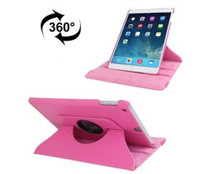 For iPad 20182017 9.7in CaseRotatable Lychee Leather Shielding CoverMagenta