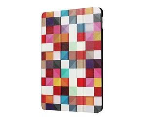 For iPad 20182017 CaseColorful Grid Durable Protective 3-fold Leather Cover