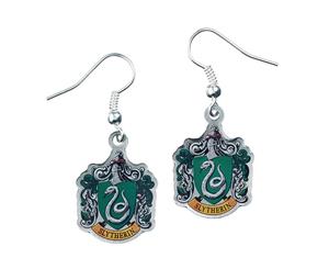 Harry Potter Silver Plated Slytherin Earrings (Multicoloured) - TA1975