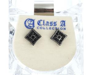 Iced Out Bling Earrings Box - CENTER 8mm black - Black