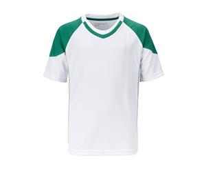 James And Nicholson Childrens/Kids Team T-Shirt (White/Green) - FU589