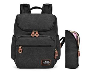 LKA Women's Backpack Nappy Bag Backpack-Black