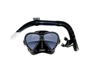 Mirage Eclipse Silicone Mask and Snorkel Set Adult - Black
