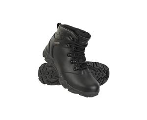 Mountain Warehouse Boys Boots and Breathable Mesh Lining with Deep Lugged - Black