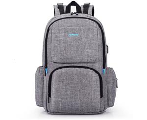 NiceEbag Unisex Baby Diaper Bag Backpack-Grey