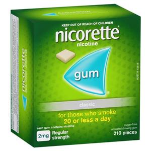 Nicorette Quit Smoking Regular Strength Classic Chewing Gum 2mg 210 Pieces