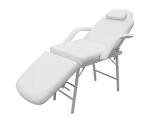 Portable Facial Treatment Chair Faux Leather White Massage Bed Seat