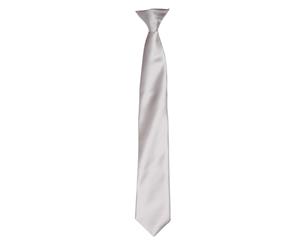 Premier Colours Mens Satin Clip Tie (Silver Grey) - RW4407