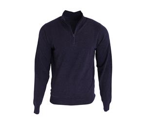 Premier Mens 1/4 Zip Neck Knitted Sweater (Navy) - RW5590