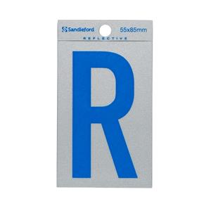 Sandleford 85 x 55mm 'R' Self Adhesive Blue Reflective Letter