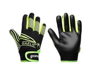 Sportech Unisex GAA Gripper Gloves Juniors - Lime Green/Black