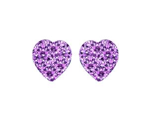 Sterling Silver Amethyst Heart Earrings featuring SWAROVSKI Crystals