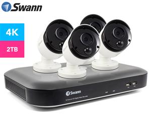Swann DVR8-5580 8-Channel 4K Digital Video Recorder & 4 x PRO-4KMSB Bullet Cams