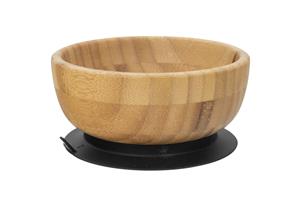 Tiny Dining Children's Bamboo Cereal / Dessert Bowl with Stay Put Suction - Black