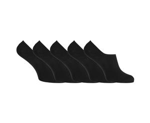 Tom Franks Mens T-Sport Silicone Support Invisible Trainer Socks (5 Pairs) (Black) - MB525