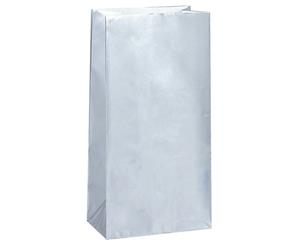 Unique Party Paper Party Bags (Pack Of 10) (Metallic Silver) - SG1751