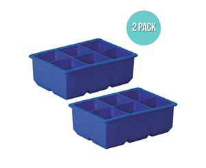 2pc Avanti Silicone 6 Large Cup King Ice Cube Tray Large Drink Freezer Cocktail