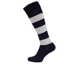 Apto Childrens/Kids Hooped Football Socks (Navy/White) - K365