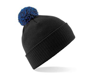 Beechfield Girls Snowstar Duo Extreme Winter Hat (Black/Bright Royal) - RW243